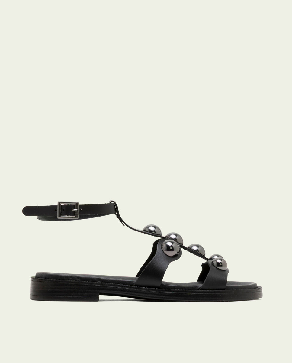 BLACK LACED SANDALS BIANCA