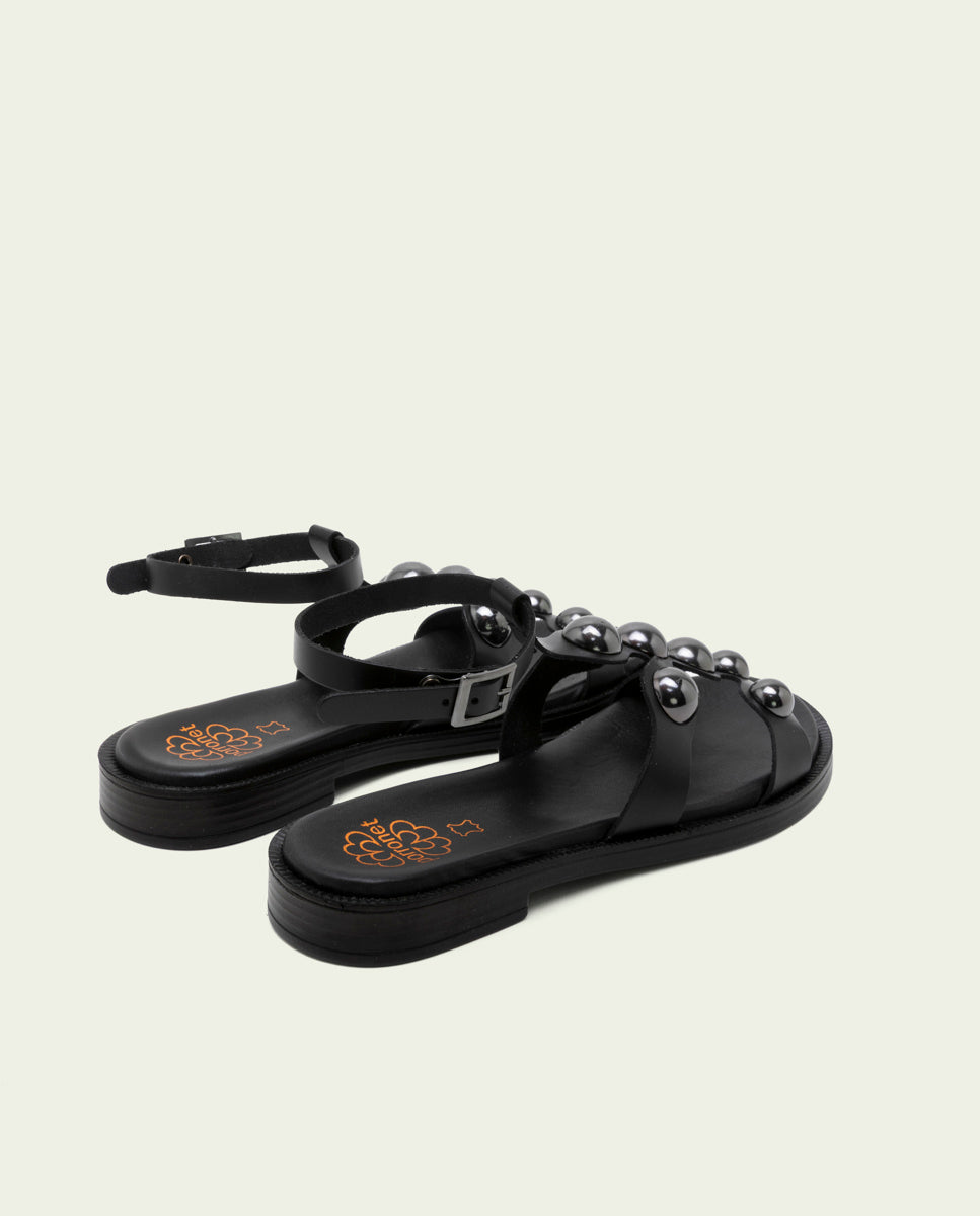 BLACK LACED SANDALS BIANCA