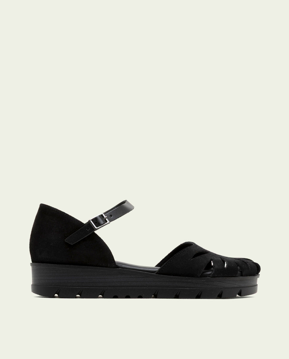 BLACK LACED SANDALS BIANCA