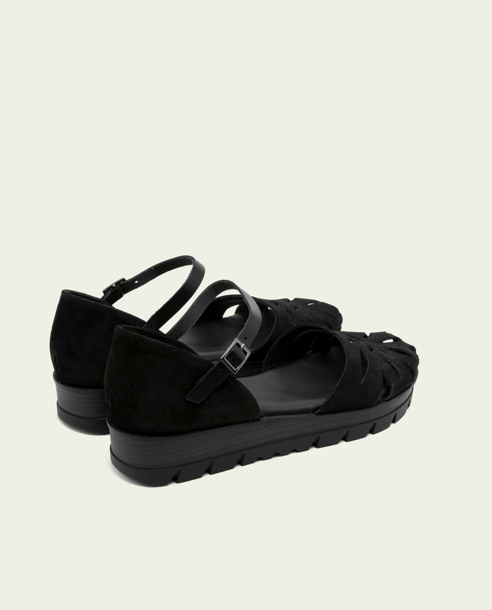 BLACK LACED SANDALS BIANCA
