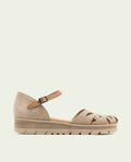 ARENA BIANCA TAUPE LEATHER SANDALS