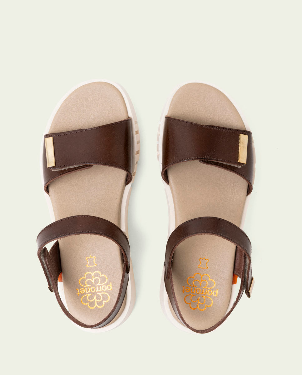 DILARA BLACK WEDGE HEEL LEATHER SANDALS
