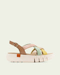DANIELA TAUPE COLORED WEDGE HEEL LEATHER SANDALS