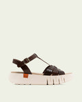 DULCE MOCHA WEDGE HEEL LEATHER SANDALS