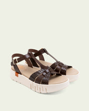 DULCE MOCHA WEDGE HEEL LEATHER SANDALS