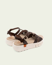 DULCE MOCHA WEDGE HEEL LEATHER SANDALS