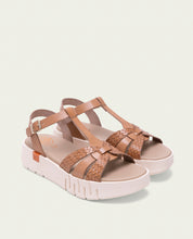 DULCE TAUPE WEDGE HEEL LEATHER SANDALS