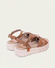 DULCE TAUPE WEDGE HEEL LEATHER SANDALS