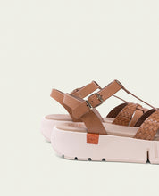 DULCE TAUPE WEDGE HEEL LEATHER SANDALS