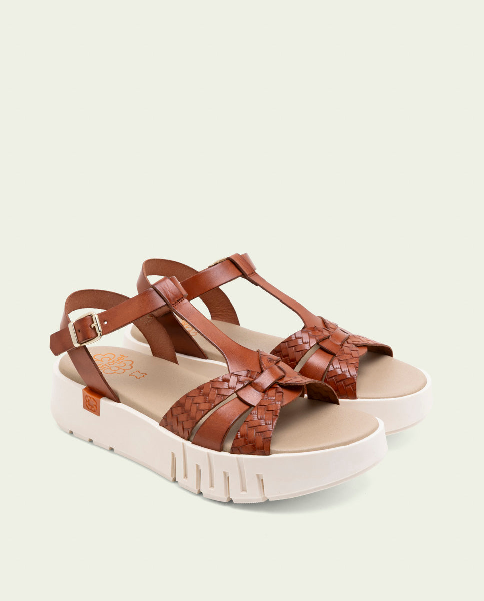 DULCE LEATHER WEDGE HEEL SANDALS
