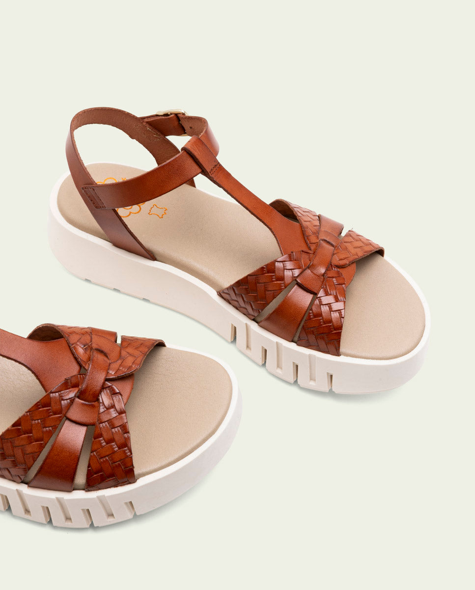 DULCE LEATHER WEDGE HEEL SANDALS