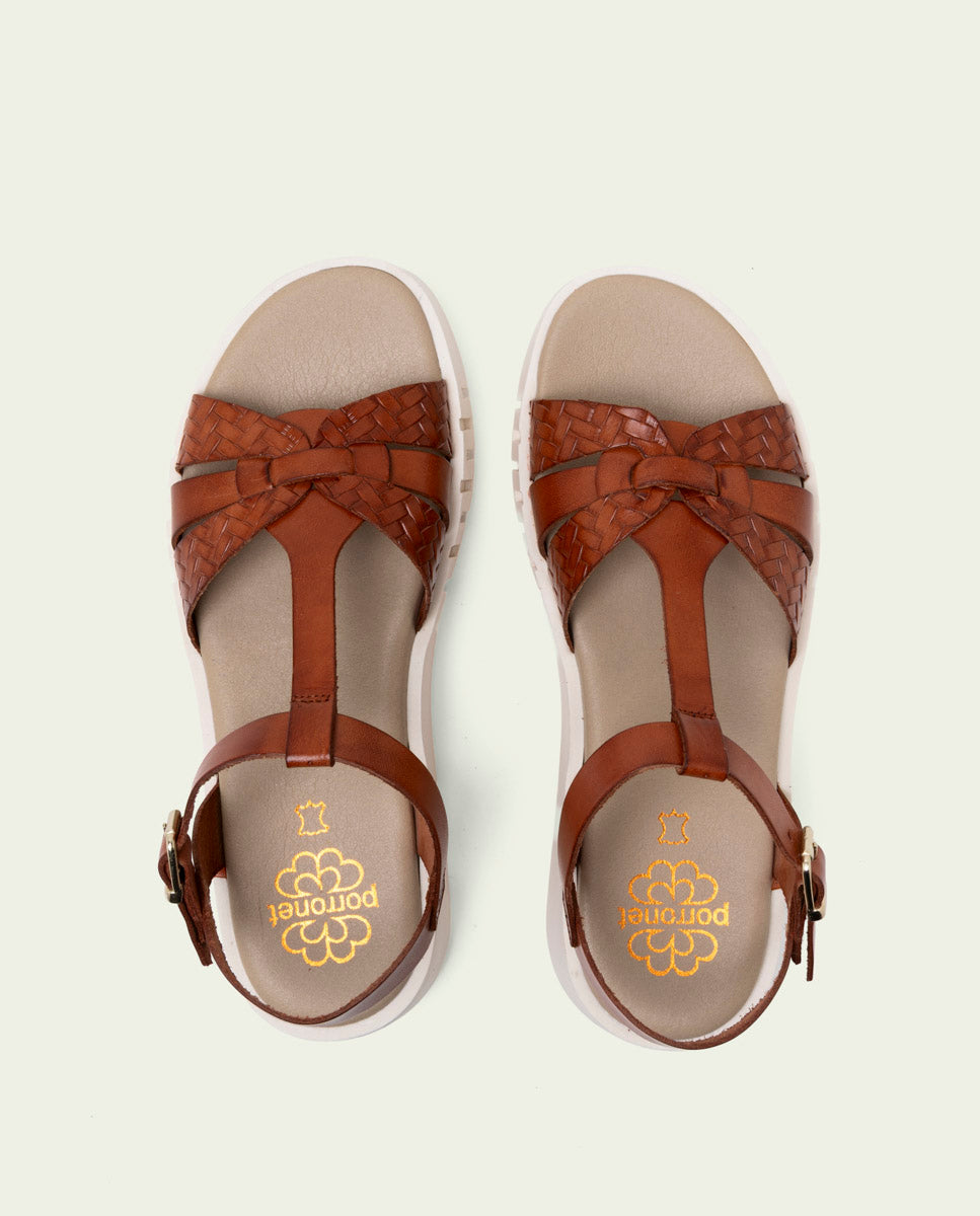 DULCE LEATHER WEDGE HEEL SANDALS