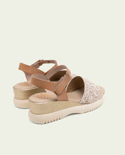 ELISA TAUPE WEDGE HEEL LEATHER SANDALS