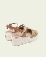 EMMA BLACK LEAD WEDGE HEEL LEATHER SANDALS