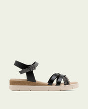SANDALE À TALON EN CUIR FABIANA NOIR PLOMB