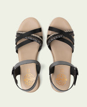 SANDALE À TALON EN CUIR FABIANA NOIR PLOMB