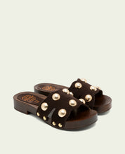 GIANNA MOKA STUDDED LEATHER HEEL SANDAL