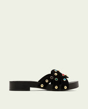 GRACIA BLACK JEWEL HEEL SANDAL