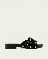 GRACIA BLACK JEWEL HEEL SANDAL