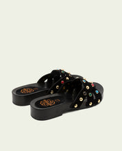 GRACIA BLACK JEWEL HEEL SANDAL