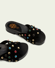 GRACIA BLACK JEWEL HEEL SANDAL