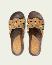 GRACIA CAMEL STONE HEEL SANDAL
