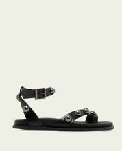 HOLLY BLACK STUDDED FLAT SANDAL