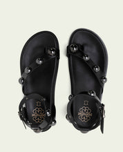 HOLLY BLACK STUDDED FLAT SANDAL