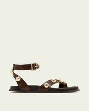 HOLLY MOKA STUDDED FLAT SANDAL