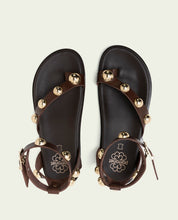 HOLLY MOKA STUDDED FLAT SANDAL