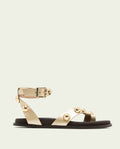 HOLLY GOLD STUDDED FLAT SANDAL