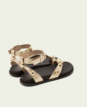 HOLLY GOLD STUDDED FLAT SANDAL