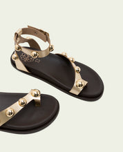 HOLLY GOLD STUDDED FLAT SANDAL