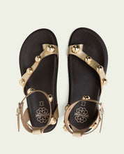 HOLLY GOLD STUDDED FLAT SANDAL