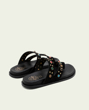 SANDALES PLATES EN CUIR CLOUS HANNAH NOIR