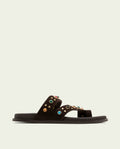 SANDALE PLATE EN CUIR CLOUS HANNAH MOKA
