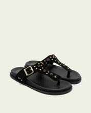HARPER BLACK SLAVE FLAT SANDAL