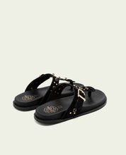 HARPER BLACK SLAVE FLAT SANDAL
