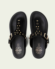 HARPER BLACK SLAVE FLAT SANDAL
