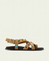 HAZEL CAMEL FLAT SANDAL