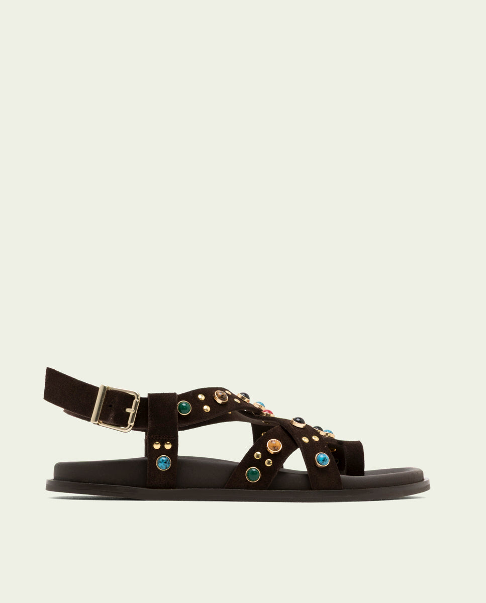 HAZEL MOKA FLAT SANDAL