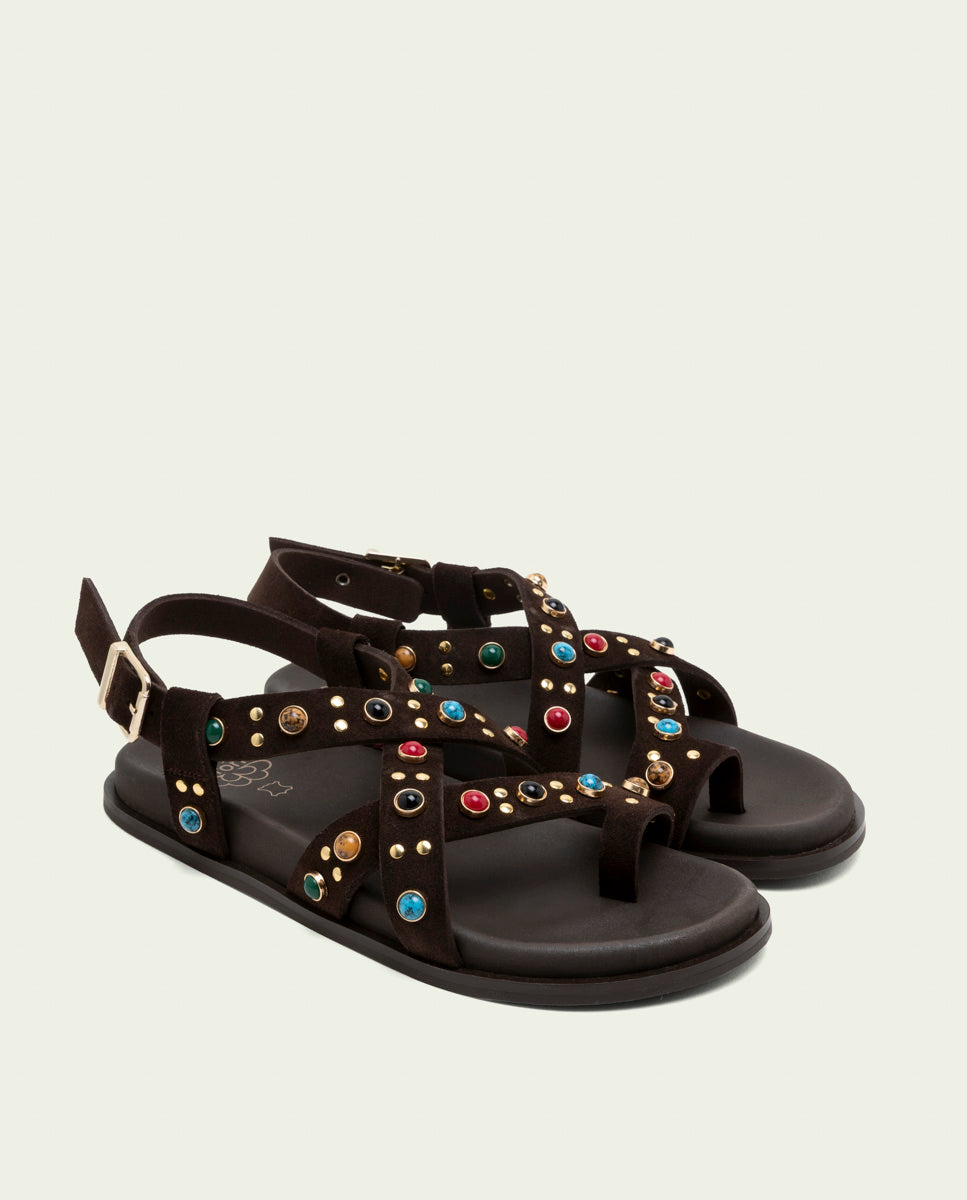 HAZEL MOKA FLAT SANDAL