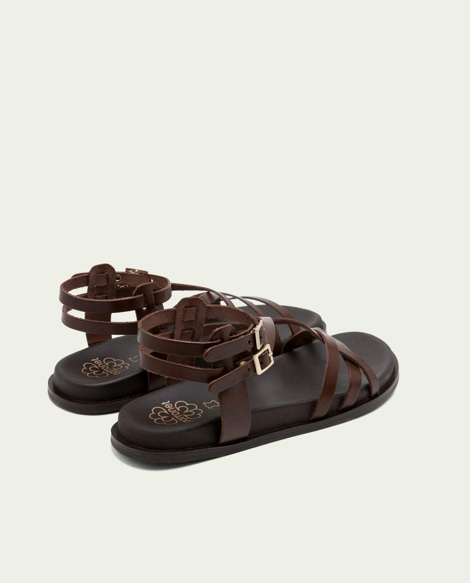 SANDALE PLATE EN CUIR HERA CUIR