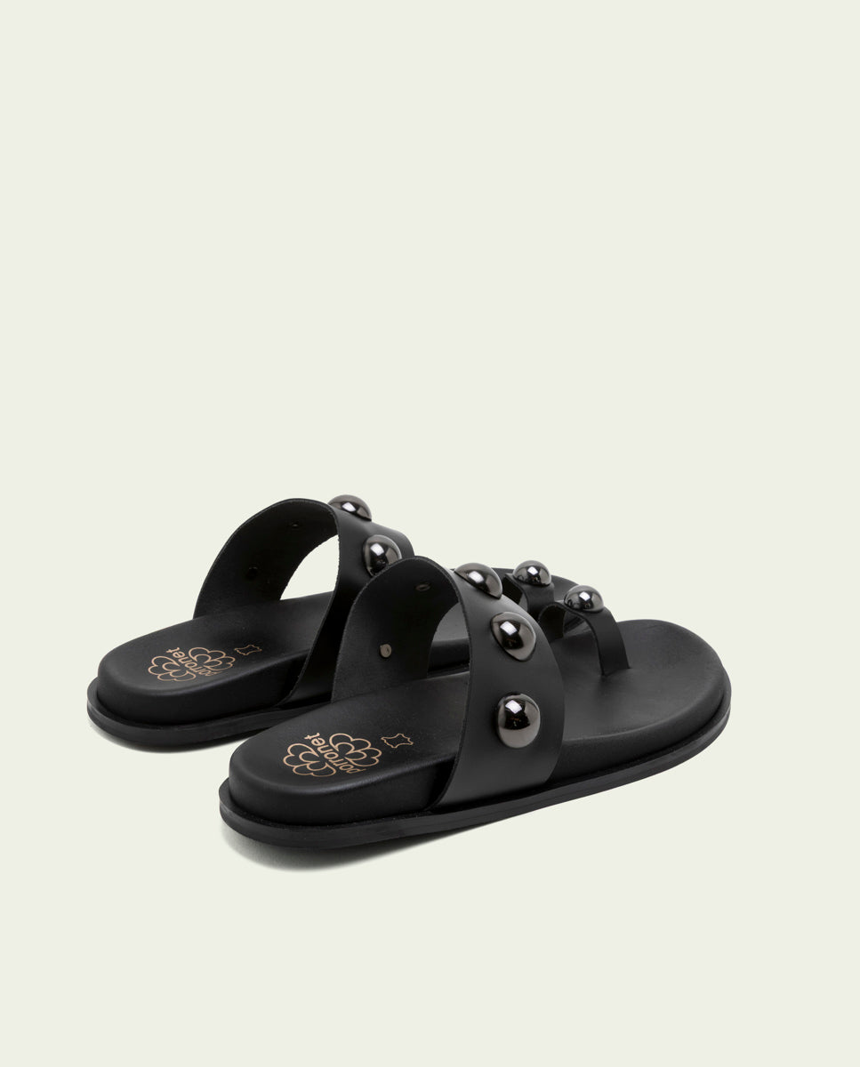 HADID BLACK FLAT SANDAL