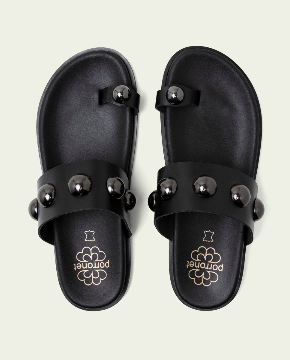 HADID BLACK FLAT SANDAL