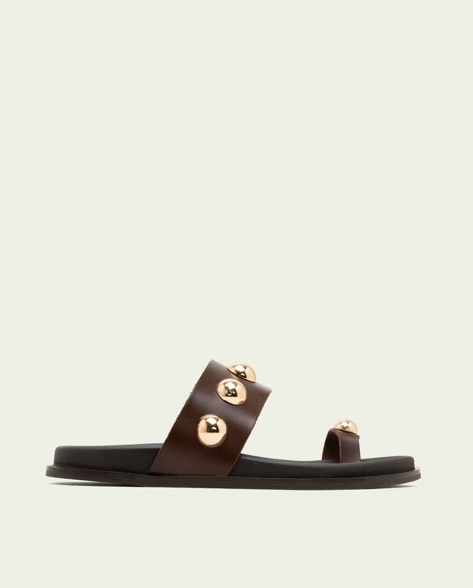 MOKA STUDDED FLAT SANDAL