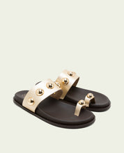 HADID GOLD STUDDED FLAT SANDAL