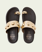 HADID GOLD STUDDED FLAT SANDAL