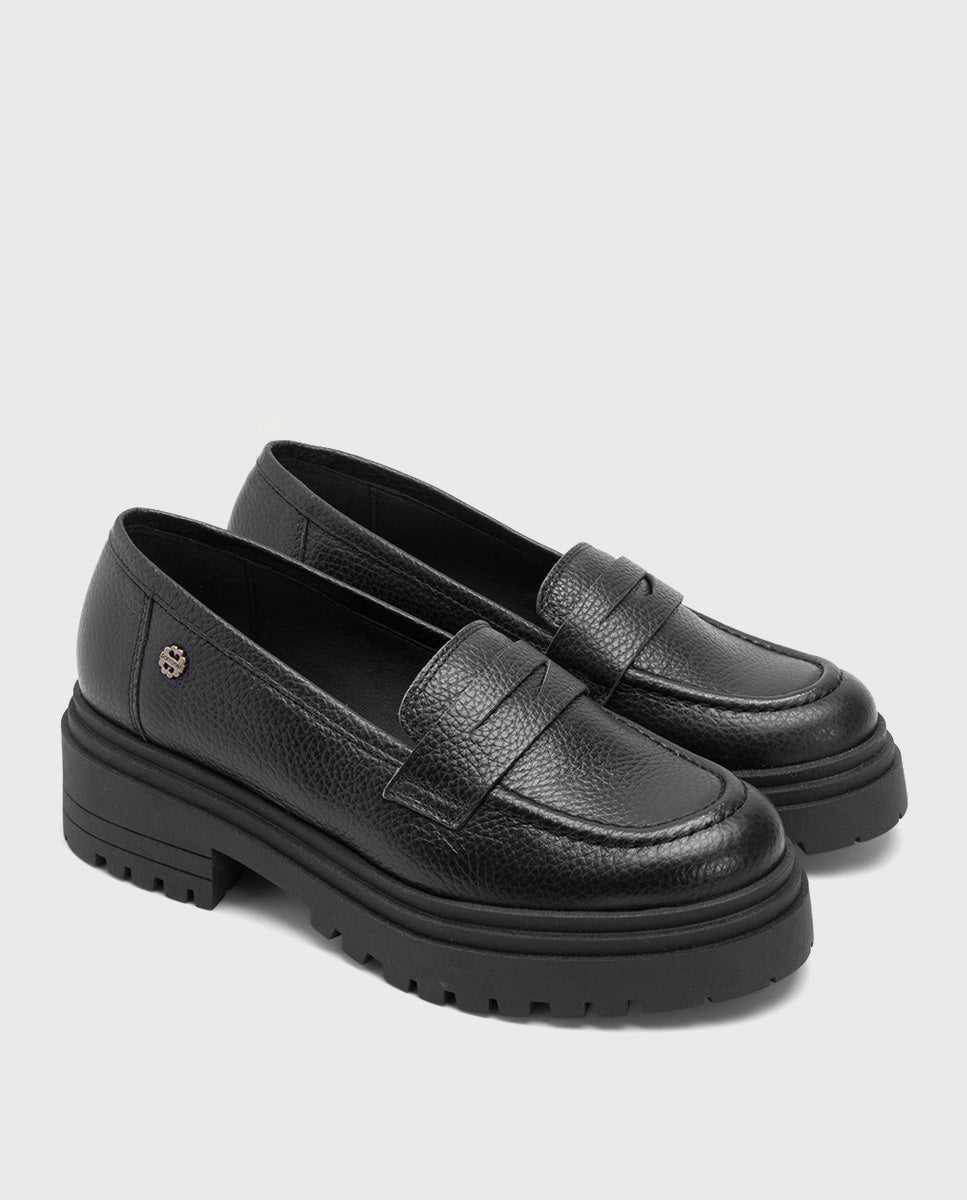 BLACK FLAT LOAFERS SAHIRA