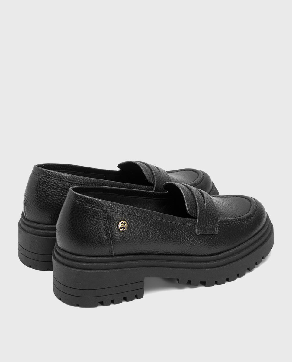 BLACK FLAT LOAFERS SAHIRA
